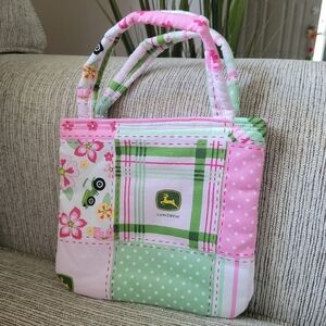 John Deere Quilted patchwork Bag unique 7 x 7.5"